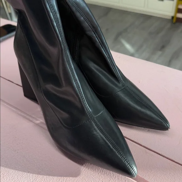 Black Leather Women's Boots - Picture 3 of 3